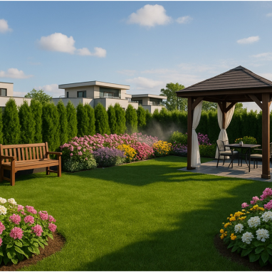 Luxury Sky Garden Terrace Midnight LED Fantasy Terrace Design for 2 Oakland Estates villa in Devanahalli.