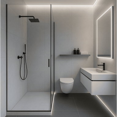 Ultra-Modern Glass Cube Ultra-Modern Glass Cube Bathroom Design for 2 Oakland Estates villa in North Bangalore.