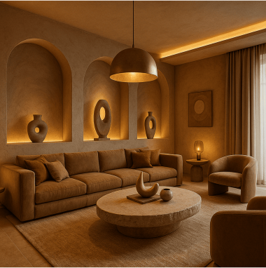 Desert Modern Opulence Desert Modern Opulence Living Room for 2 Oakland Estates villa in Devanahalli
