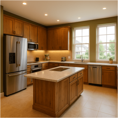 Warm Earth-Tone Organic Kitchen Warm Earth-Tone Organic Kitchen Design for 2 Oakland Estates villa in Devanahalli.