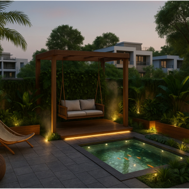 Urban Jungle Forest Terrace Urban Jungle Forest Terrace Design for 2 Oakland Estates villa in Devenahlli