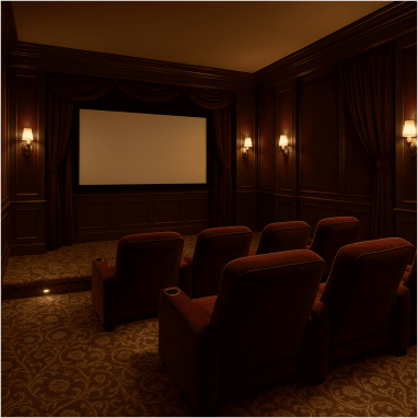 Classic Hollywood Theater Modern private home theatre in a luxury villa in North Bangalore