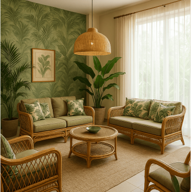 Tropical Modern Retreat Tropical Modern Retreat Living Room for 2 Oakland Estates villa in Bangalore