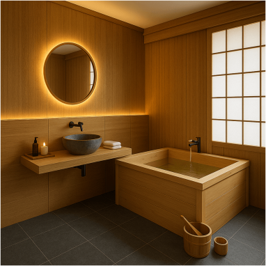 Wooden Onsen Bath