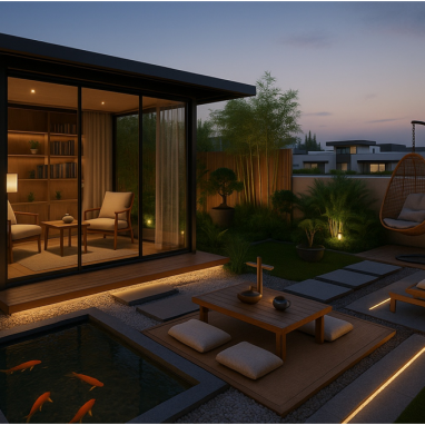 Rooftop Fitness Studio Terrace Design for 2 Oakland Estates villa in Devanahalli.