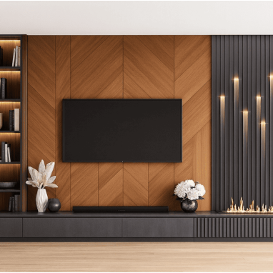 Futuristic home theatre design featured in villas near IVC Road